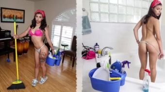 T Girl BANGBROS - Cute Brazilian Maid Gina Valentina Fucks Customer For Extra Money Free Hardcore