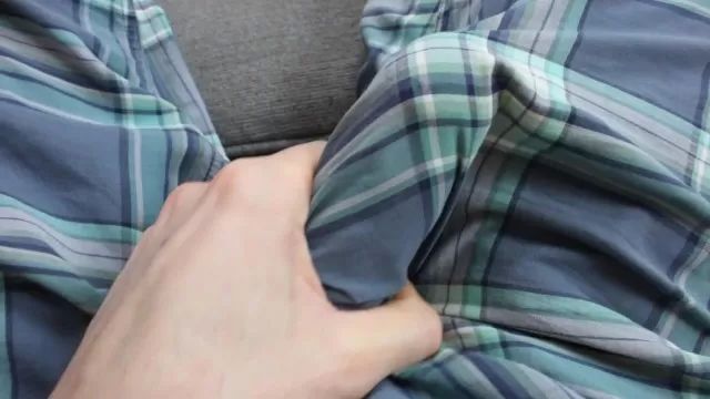 Couple Jerk Off and Cum in Pajama Pants, Huge Load Shot into PJs POV Porno