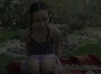 Sexy Girl Tiny Tabby Masturbating Outdoor Teenage