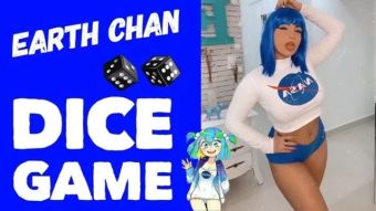 MangaFox Cosplay Girl Earth Chan Dirty Talk - DICE GAME - Riding on Dildo Cumming on Boobs and Mouth Animated