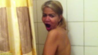 Fit Enter Shower with Old Thai Lady Bukkake