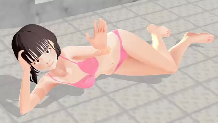Corno Toyota Nono Animation girl shakes her big tits with pink bikini.【hentai】 Gay Friend
