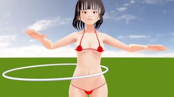 Teen Fuck Toyota Nono Anime girl wearing a mostly naked micro bikini. Throatfuck