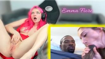 Screaming TikTok thot React to Interracial Porn - Emma Fiore Corrida