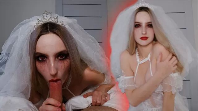 Sexier Vampire bride chose a dick instead of a glass of red liquid - Bellamurr Flashing