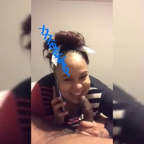 KissAnime Ebony on phone to babyfather whilst sucking dick Desperate