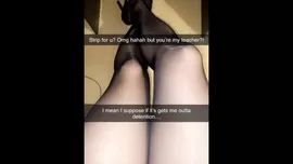Shy Sexting my teacher on Snapchat! I fuck my pussy with marker pens until I squirt through my pantyhose Analsex
