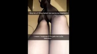 Defloration Sexting my teacher on Snapchat! I fuck my pussy with marker pens until I squirt through my pantyhose Socks
