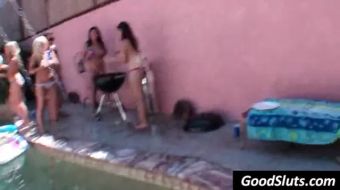 Bibi Jones Topless pool party during spring break - video 1 Pick Up