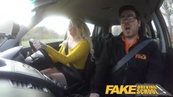 Submissive Fake Driving School Louise Lee Riding the Instructors Cock Anal Gape