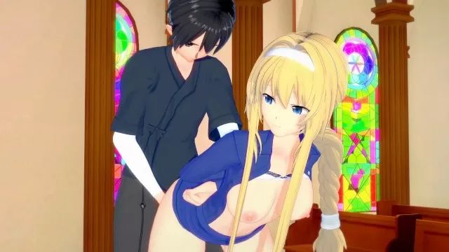 DaPink Alice x Kirito (Extended Vers.) - Sword Art Online / SAO - 3D Hentai Hot Brunette
