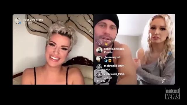 Punk Seth Gamble & Kenzie Taylor go on Instagram Live with Naked News! Costume