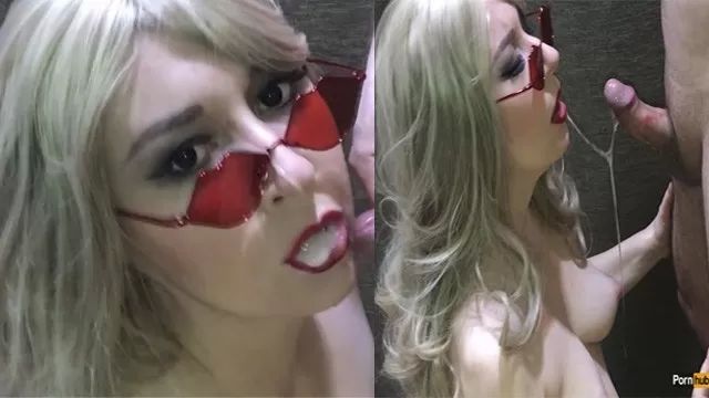 Nalgona Blonde Sloppy Deepthroat Blowjob Cum in Mouth, Cim Domination