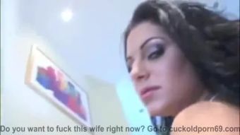 Rough Fuck Slut wife fills her pussy with bbc Eng Sub