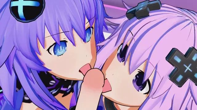 Pasivo Hyperdimension Neptunia - Futa Purple StepSister X Purple Heart and StepAdult Neptune Threesome Hent Natural Boobs