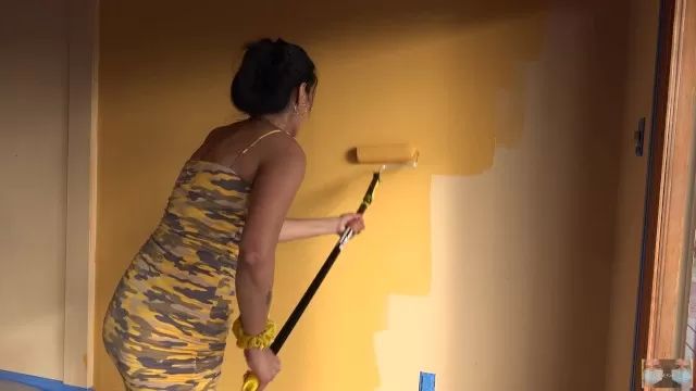 Tribbing Viva Athena Naked Wall Painting During Covid 19 Couple Sex