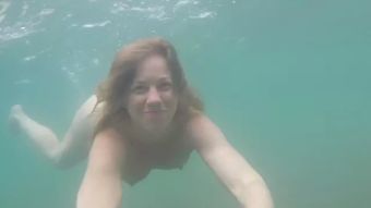 Chibola Beautiful wife swimming nude on Ada Bojana FKK resort Ass Worship