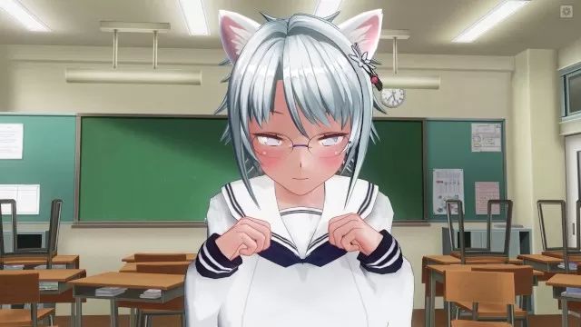 Clothed 3D HENTAI YURI Neko schoolgirls lick pussies after school Staxxx