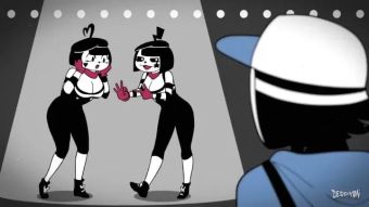 Secretary Mime and boy Old