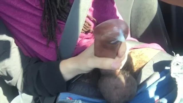 Car Lesbian gives friend handjob in car Moan