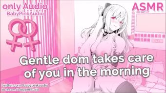 Con ASMR - Gentle dom takes care of you in the morning (Lesbian Audio Roleplay) Asslicking