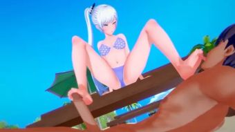 Passion RWBY - Sex with Weiss Schnee - Hentai - Footjob Blowjob Gayhardcore