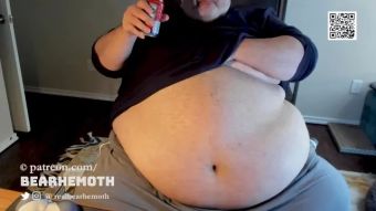 Condom Bearhemoth 6'4" 702 pound Superchub Crushing Cans, Belly Play and Burping Porn