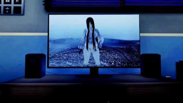 ChatZozo Ring: Futa Yamamura Sadako climbs out of the TV for fucking | Female Taker POV Porno Amateur