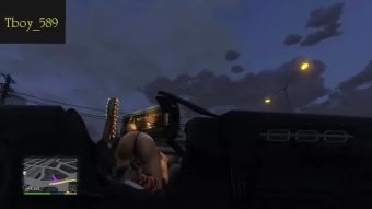 Oiled Recieving blowjob from the strippers ( Grand Theft Auto V) Three Some