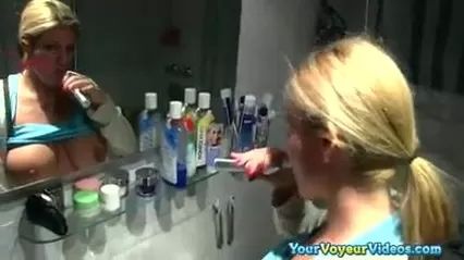 AdultEmpire Brushing Teeth can lead to fun Busty