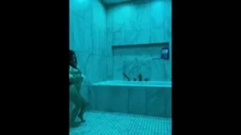 Petite Teen CUM WATCH TINY TEXIE TAKE A SHOWER AND GET DRIPPING WET Voyeur