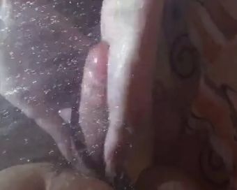 iYotTube Long nails play with cock and blowjob under the shower Brazil