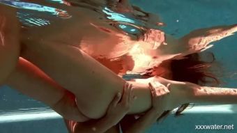 Namorada Olla Oglaebina and Irina Russaka sexy nude girls in the pool Facials