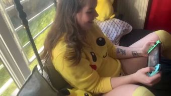 Streamate Nasty gamer girl celebrate the 25th Pokémon anniversary - amateur Mmf
