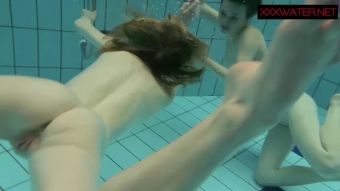 Sexy Sluts Nastya and Libuse sexy fun underwater Tit