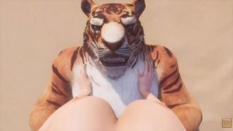 DancingBear Wild Life / Huge Tiger Furry Knotting Female POV 24Video