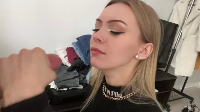 Swedish She won the bet! I came from her blowjob in 5 minutes! Fishnet