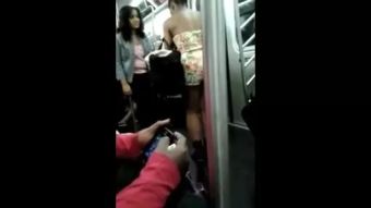Group Nasty Girl Pisses Herself on the Train Gang Bang