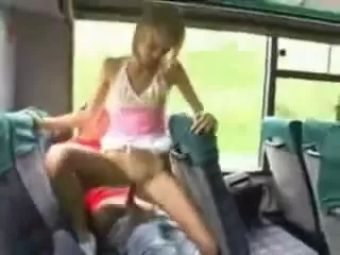 Futanari Ballsy Girl Rides Dick in Bus Backseat Butts