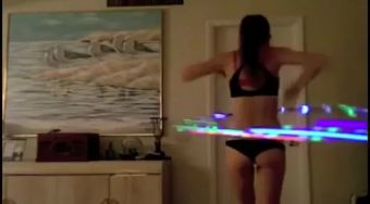 Edging Hula Hoop Hottie Puts on a Light Show Porn Jizz