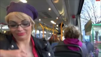 Roolons Double Blowjob in Back of a Public Bus Women Fucking
