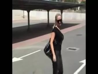 LargePornTube Blonde Gives the Best Blowjob in Public SpankWire